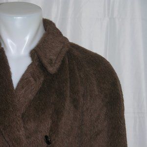 Agnona Altuna Vintage Brown Teddy Alpaca Blend Overcoat 16
